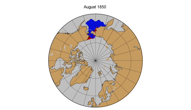 Walsh et al. 2016 arctic sea ice actual observations 1850 august september